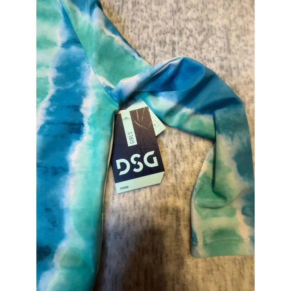 DSG Girls Long Sleeve Swim Rash Guard Spring Tie Dye UPF‎ 50 XS